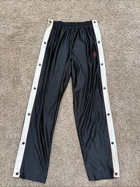 Vintage Converse Black Snap-Button Joggers with Cream Side Stripes large #F6264